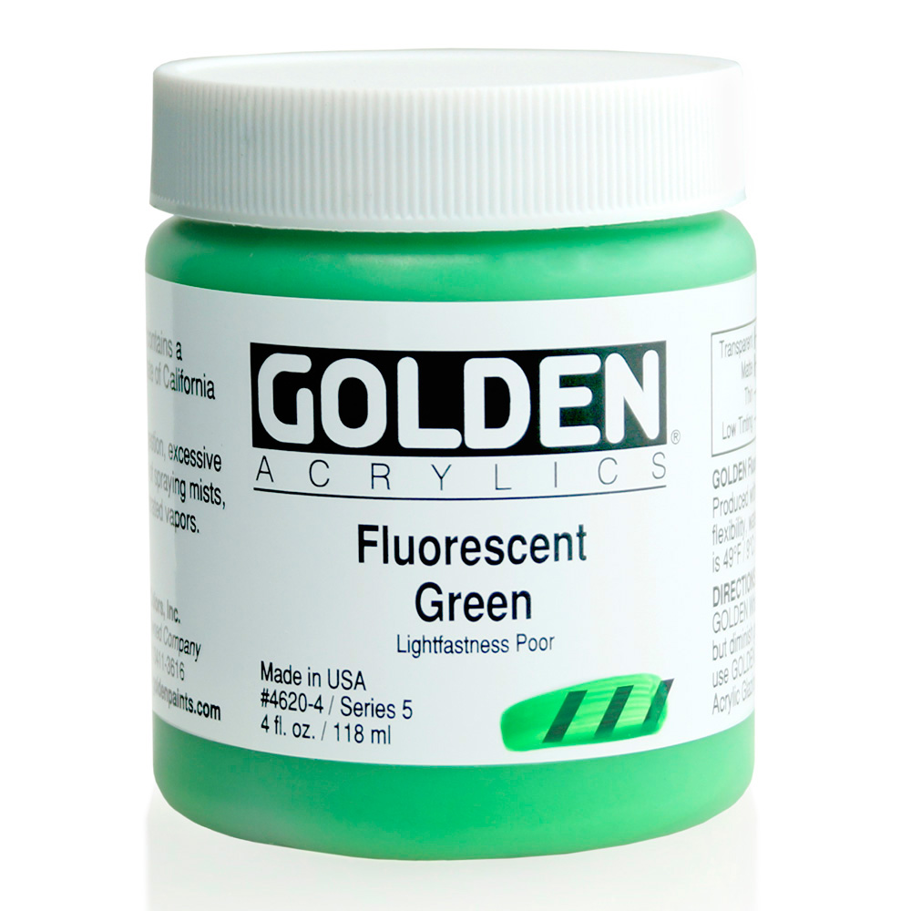 Golden Acrylic 4 oz Fluorescent Green