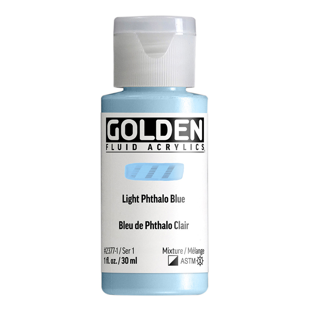 Golden Fluid Acrylic 1 oz Lt Phthalo Blue