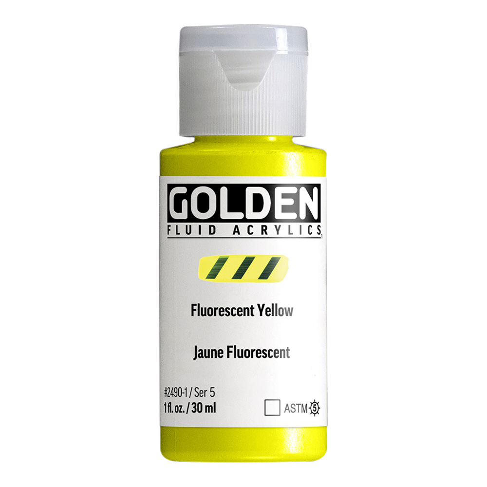 Golden Fluid Acrylic 1 oz Fluorescent Yellow