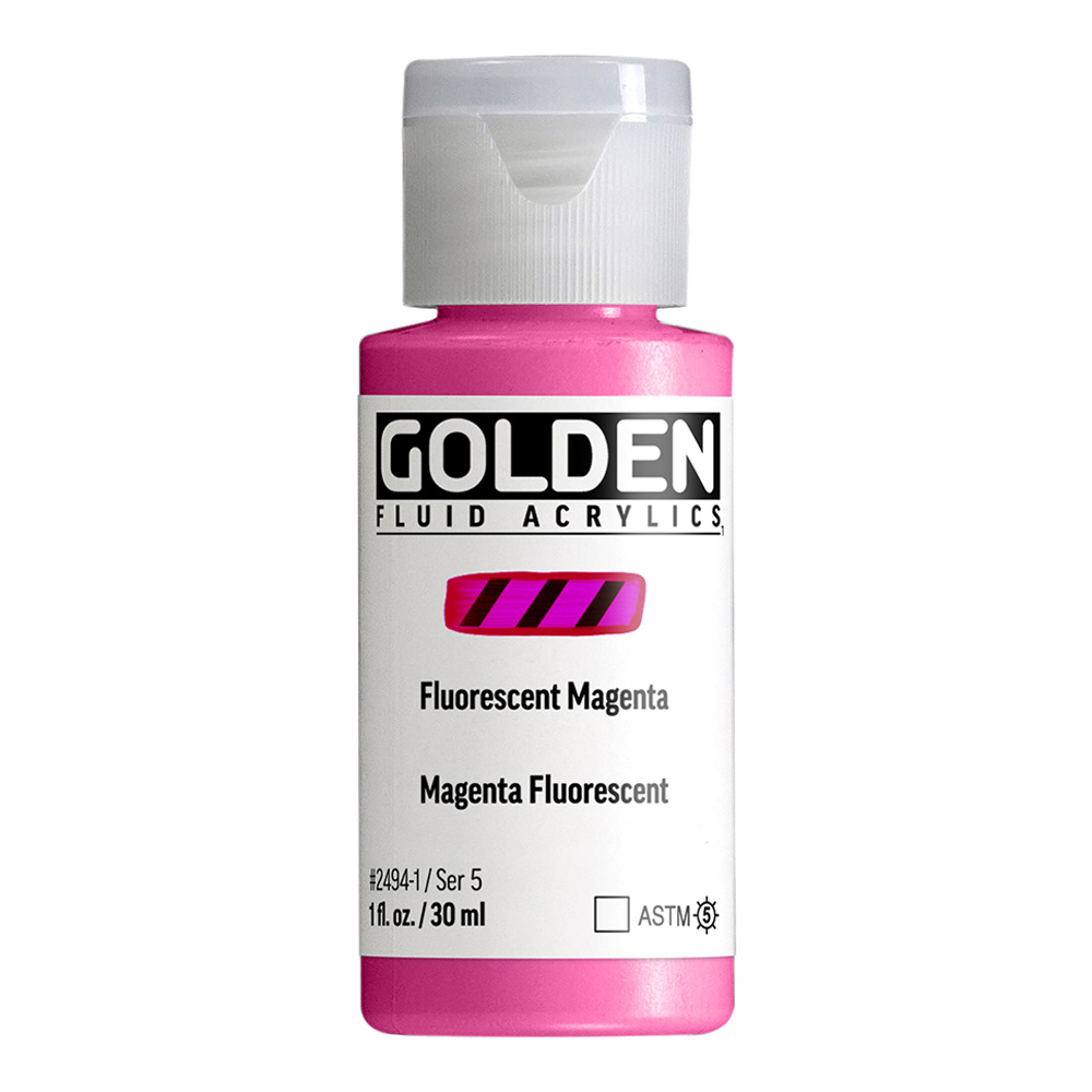 Golden Fluid Acrylic 1 oz Fluorescent Magenta