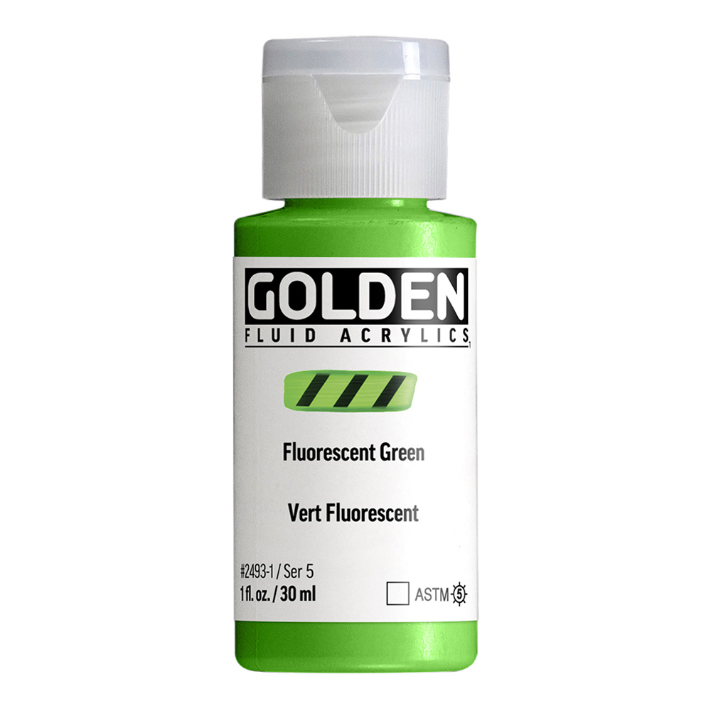 Golden Fluid Acrylic 1 oz Fluorescent Green
