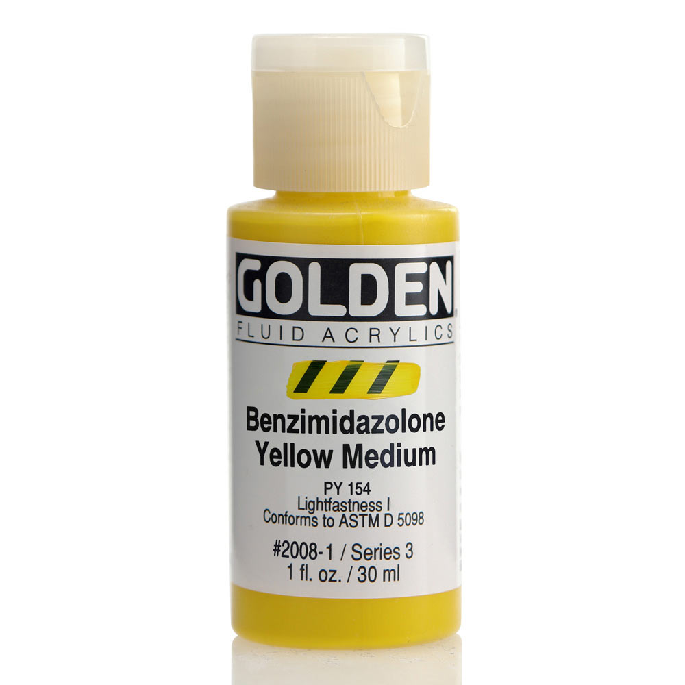Golden Fluid Acrylic 1 oz Benz Yellow Medium
