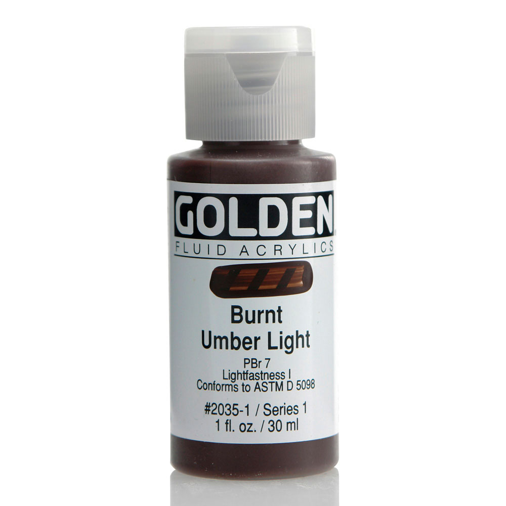 Golden Fluid Acrylic 1 oz Burnt Umber Light
