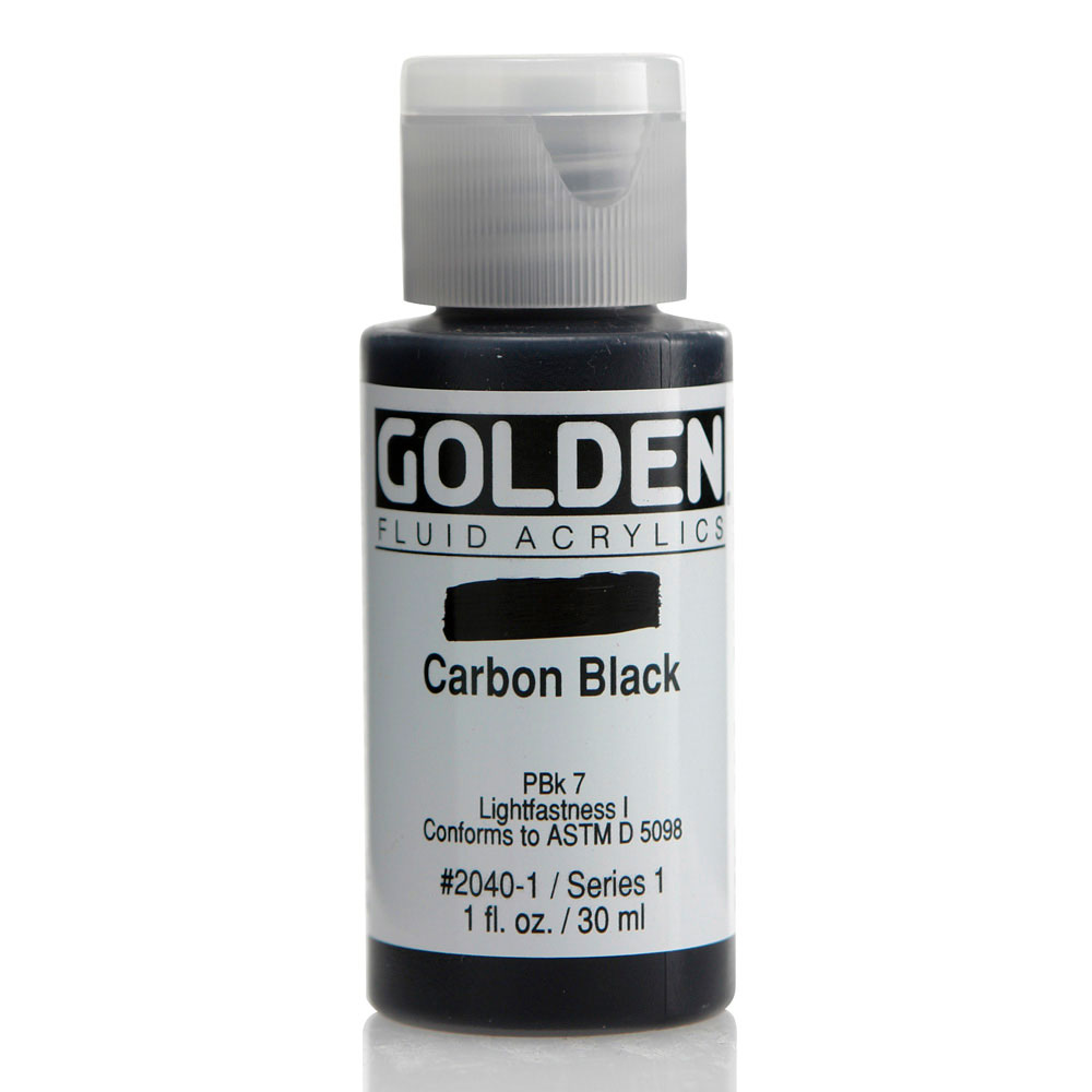 Golden Fluid Acrylic 1 oz Carbon Black