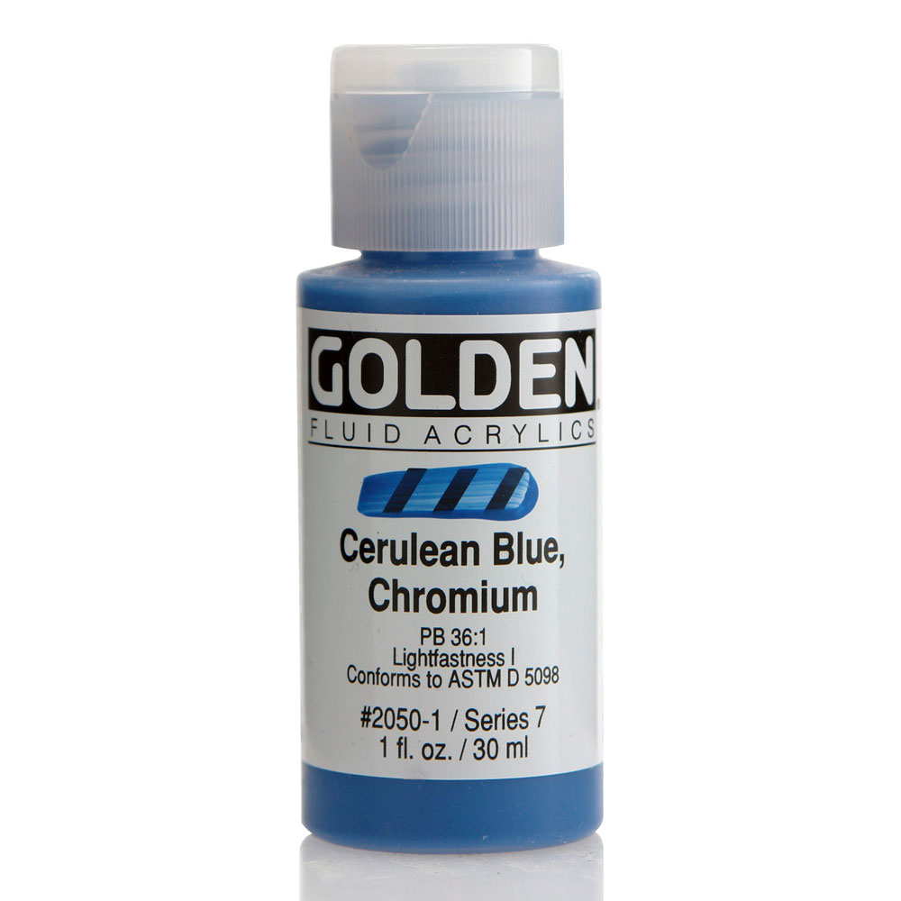 Golden Fluid Acrylic 1 oz Cerulean Blue Chrom