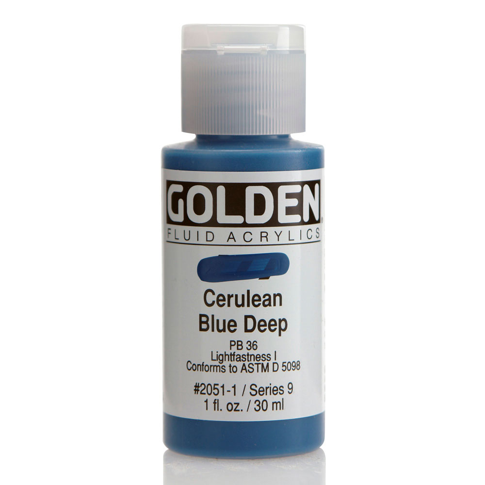 Golden Fluid Acrylic 1 oz Cerulean Blue Deep