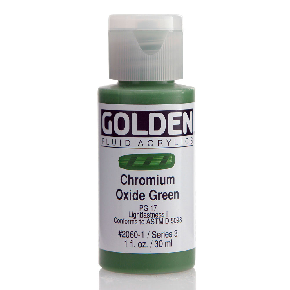 Golden Fluid Acrylic 1 oz Chrom Oxide Green