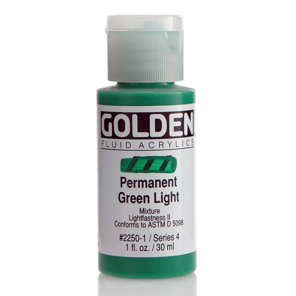 Golden Fluid Acrylic 1 oz Permanent Green Lt