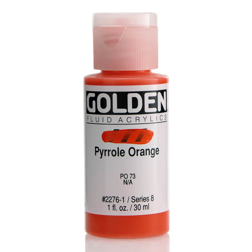 Golden Fluid Acrylic 1 oz Pyrrole Orange