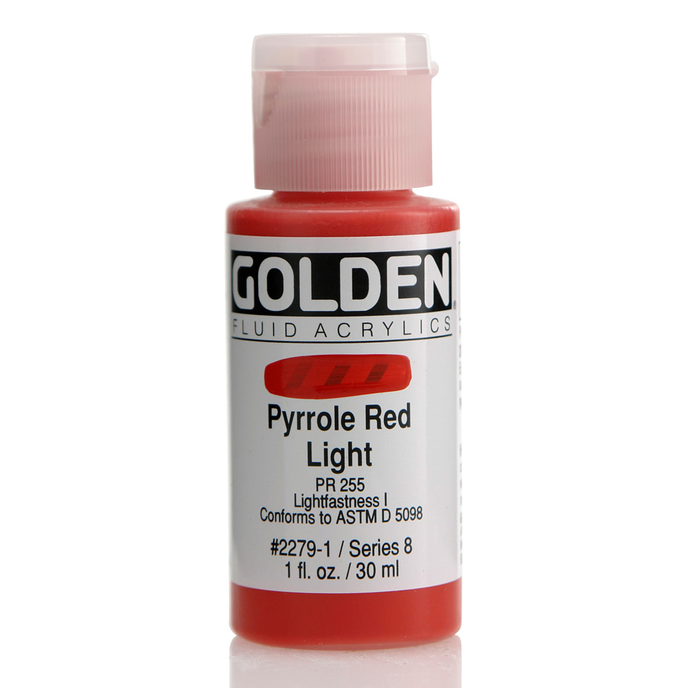 Golden Fluid Acrylic 1 oz Pyrrole Red Light