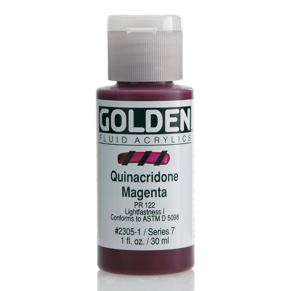 Golden Fluid Acrylic 1 oz Quinacrid Magenta