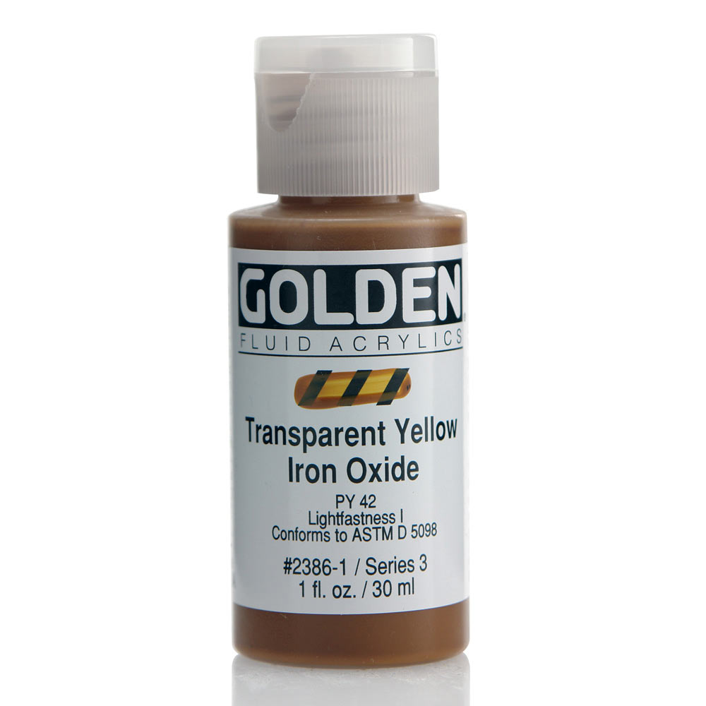 Golden Fluid Acrylic 1 oz Transp Yellow Ir Ox