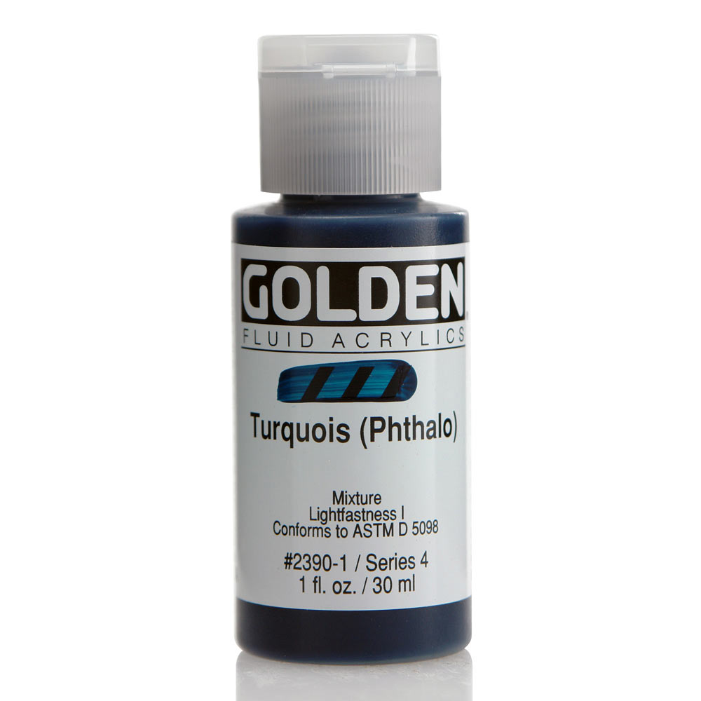 Golden Fluid Acrylic 1 oz Turquoise Phthalo