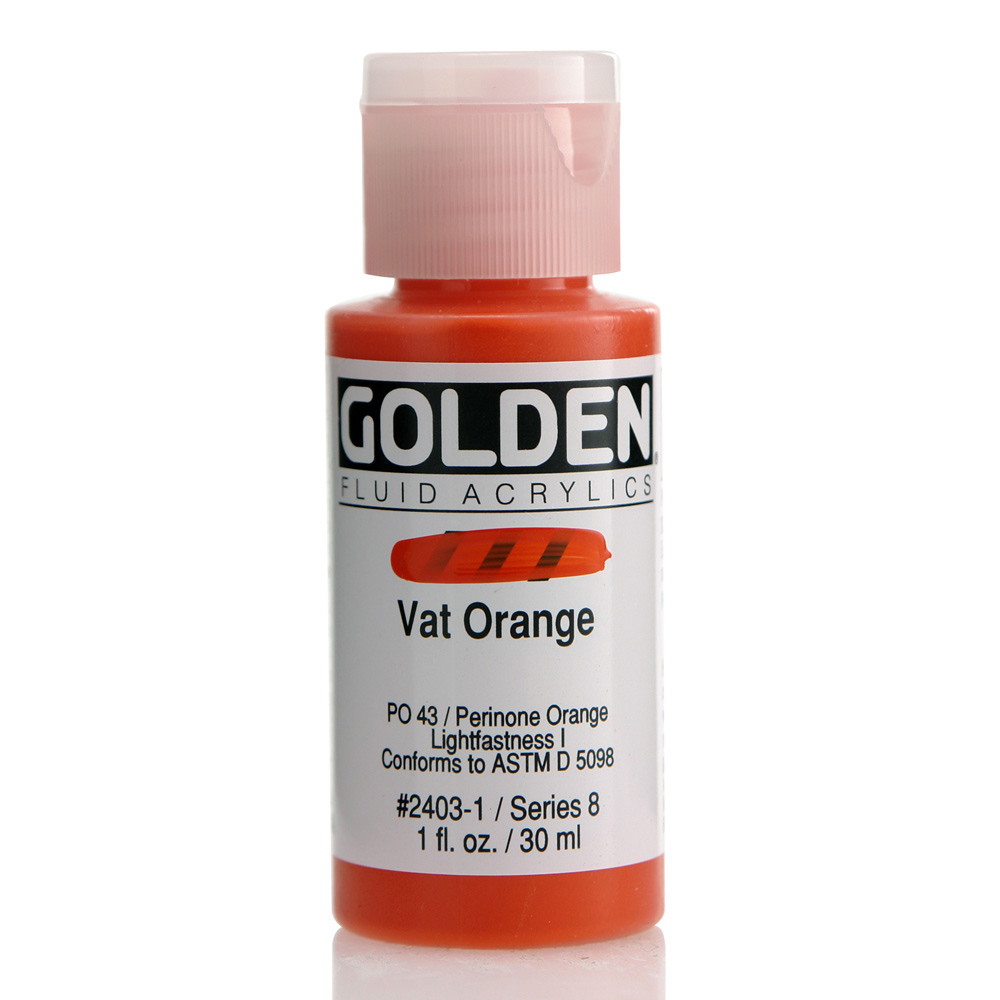 Golden Fluid Acrylic 1 oz Vat Orange