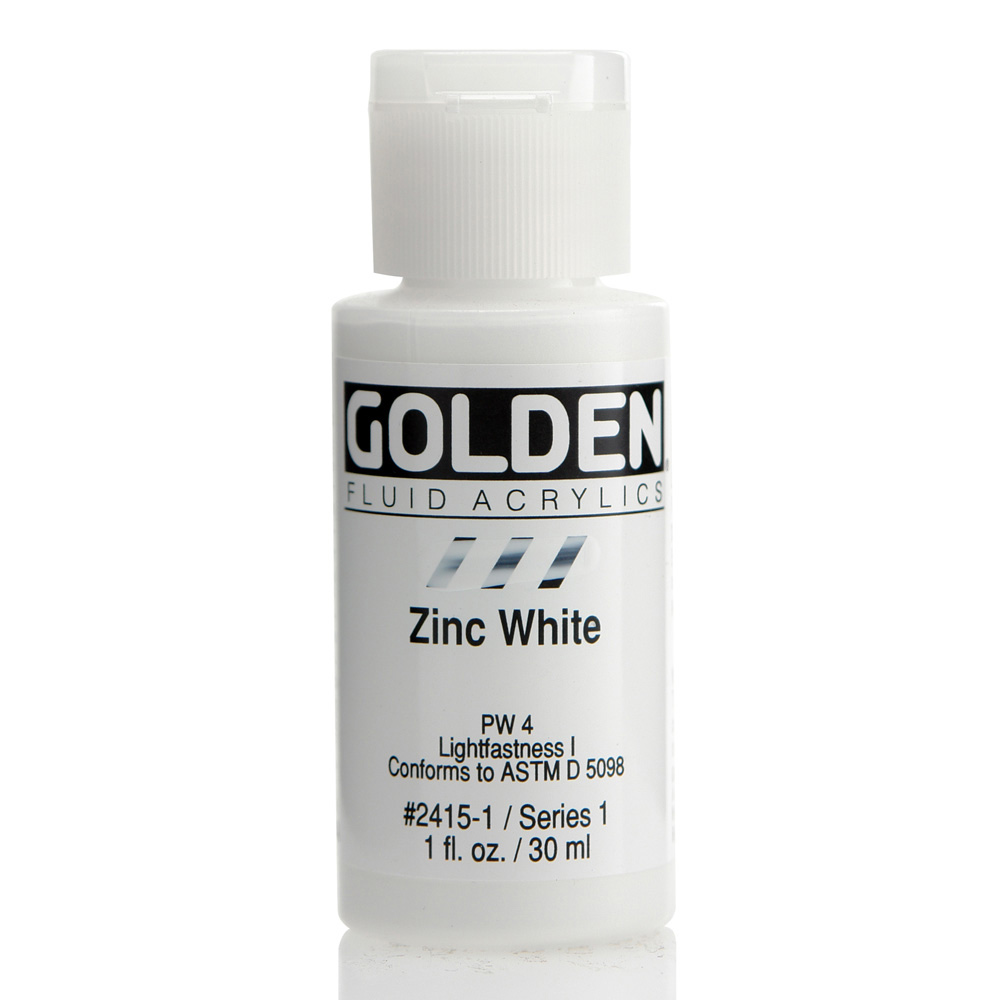 Golden Fluid Acrylic 1 oz Zinc White