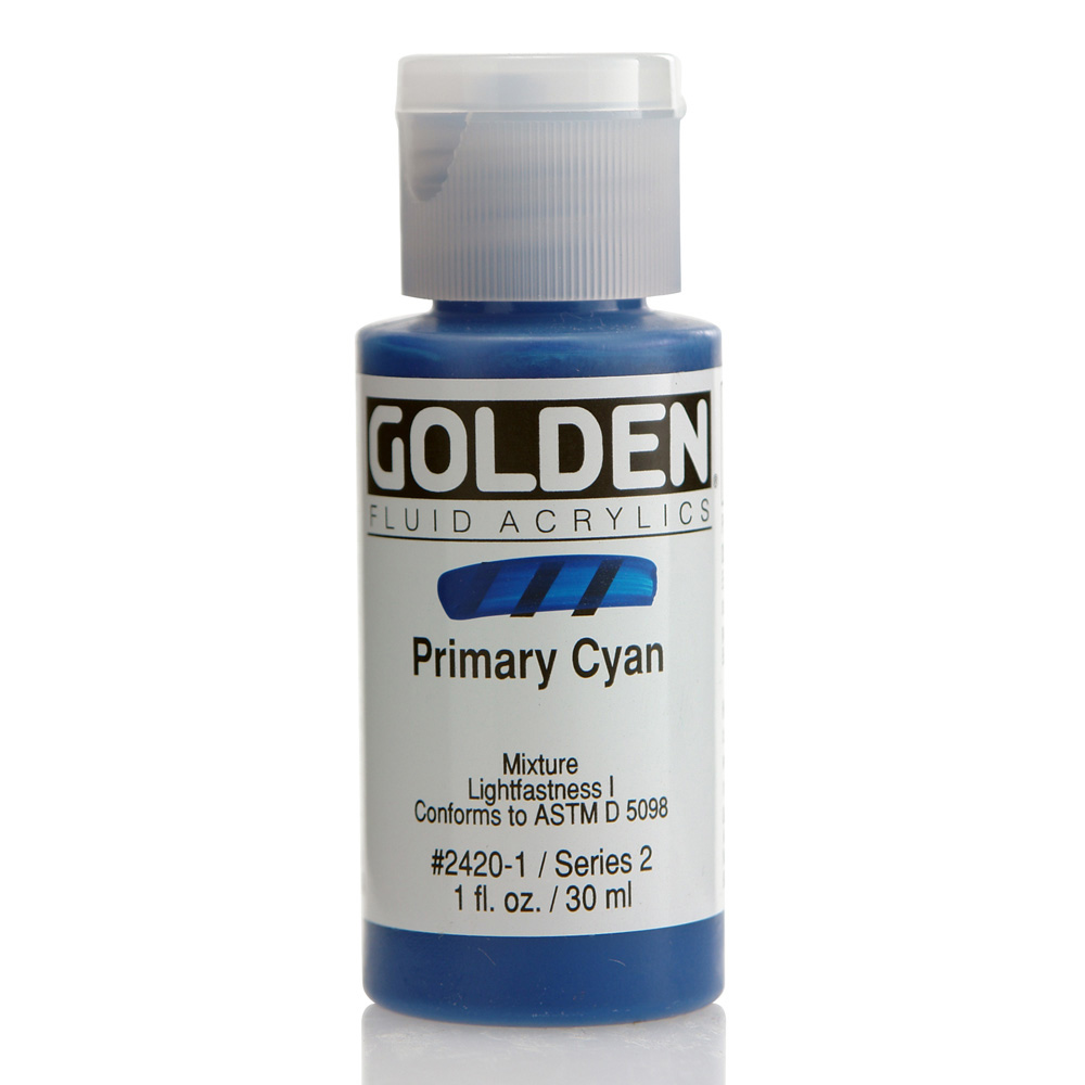 Golden Fluid Acrylic 1 oz Primary Cyan