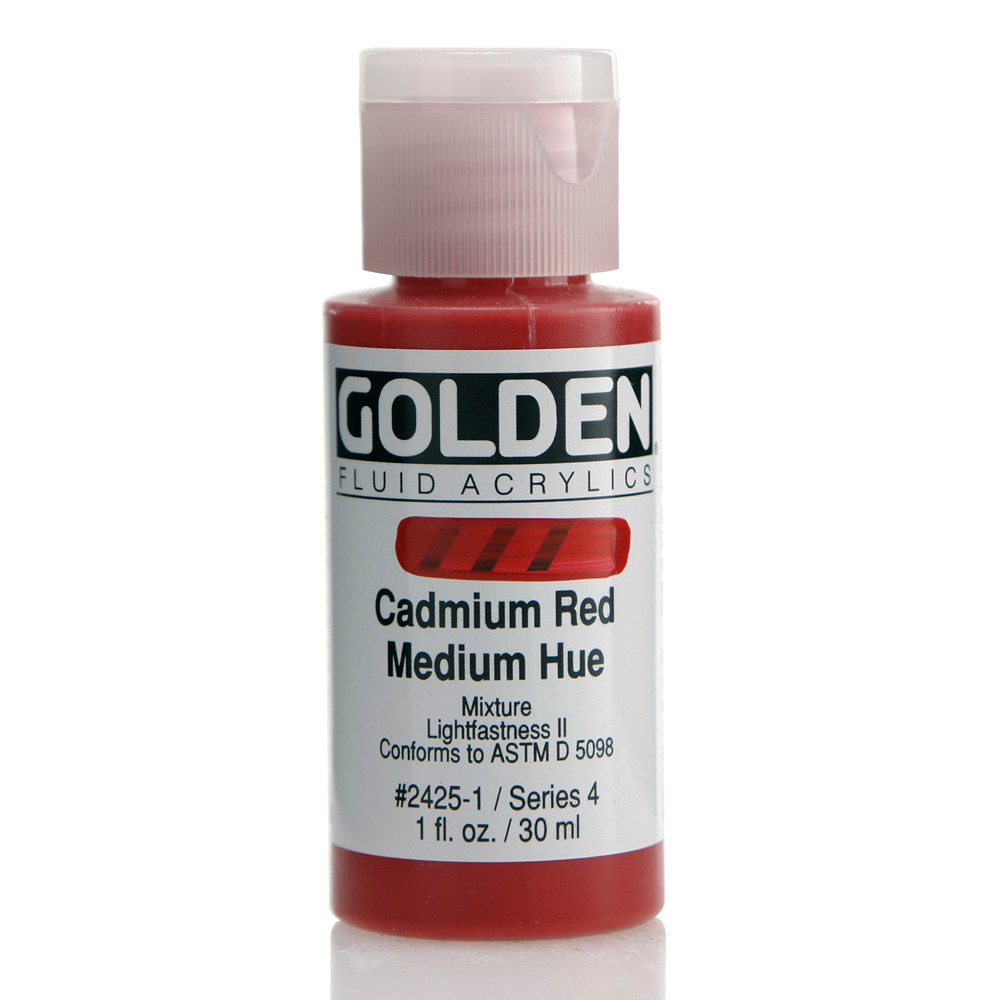 Golden Fluid Acrylic 1 oz Cadmium Red Med Hue