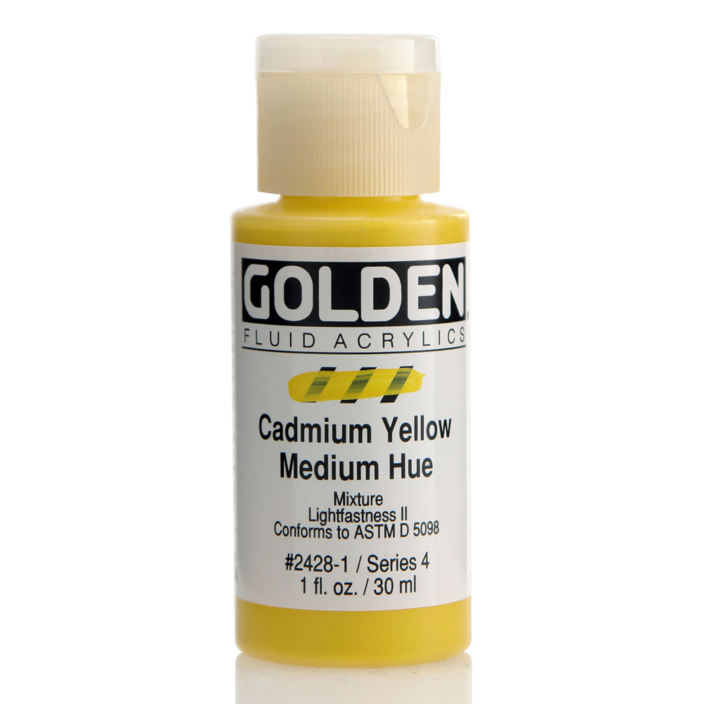 Golden Fluid Acrylic 1 oz Cad Yellow Med Hue