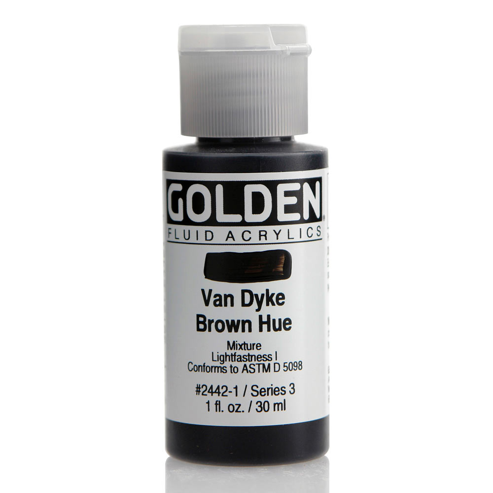 Golden Fluid Acrylic 1 oz Van Dyke Brown