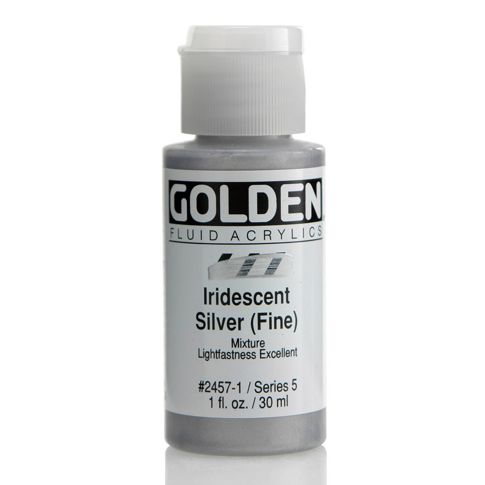 Golden Fluid Acrylic 1 oz Iridescent Silver