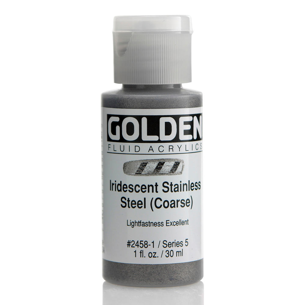 Golden Fluid Acrylic 1 oz Irid Stain Steel