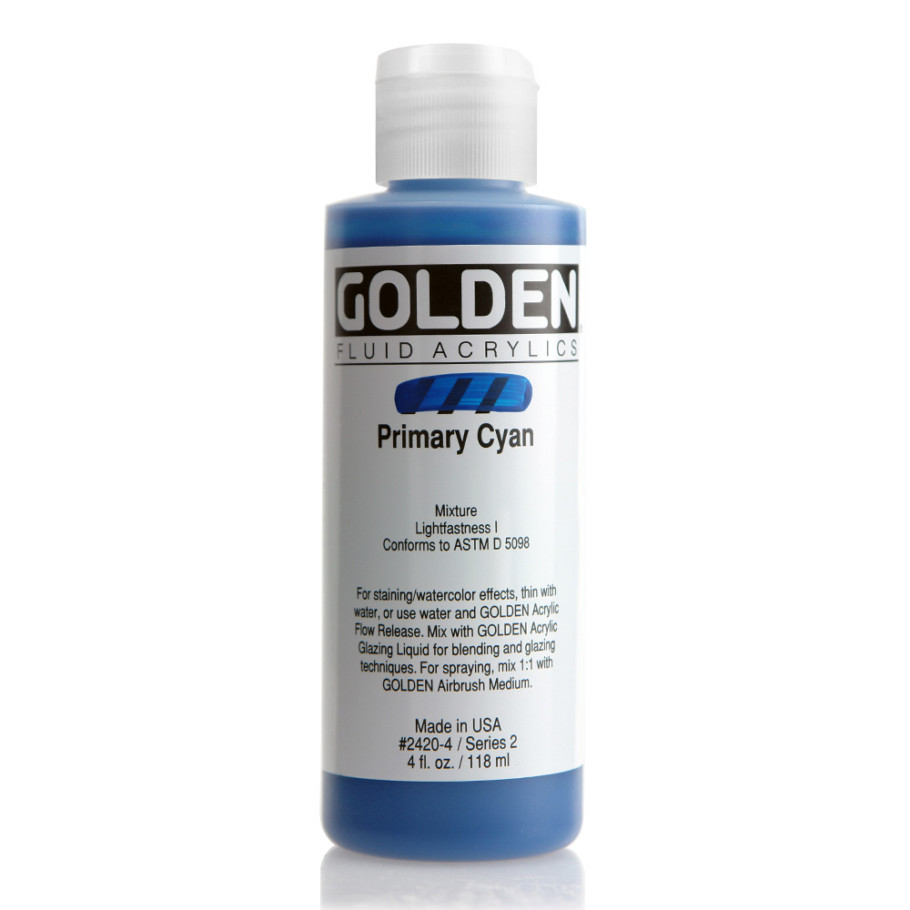 Golden Fluid Acrylic 4 oz Primary Cyan