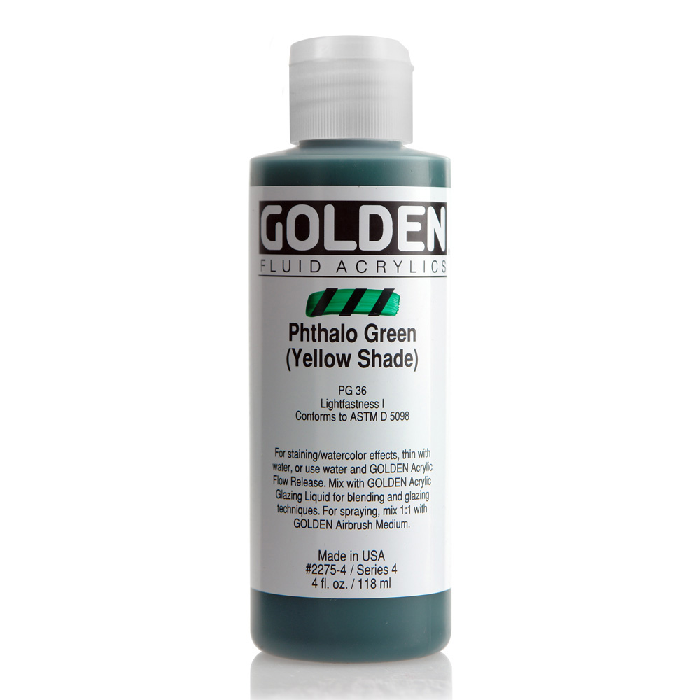 Golden Fluid Acrylic 4 oz Phthalo Green YS