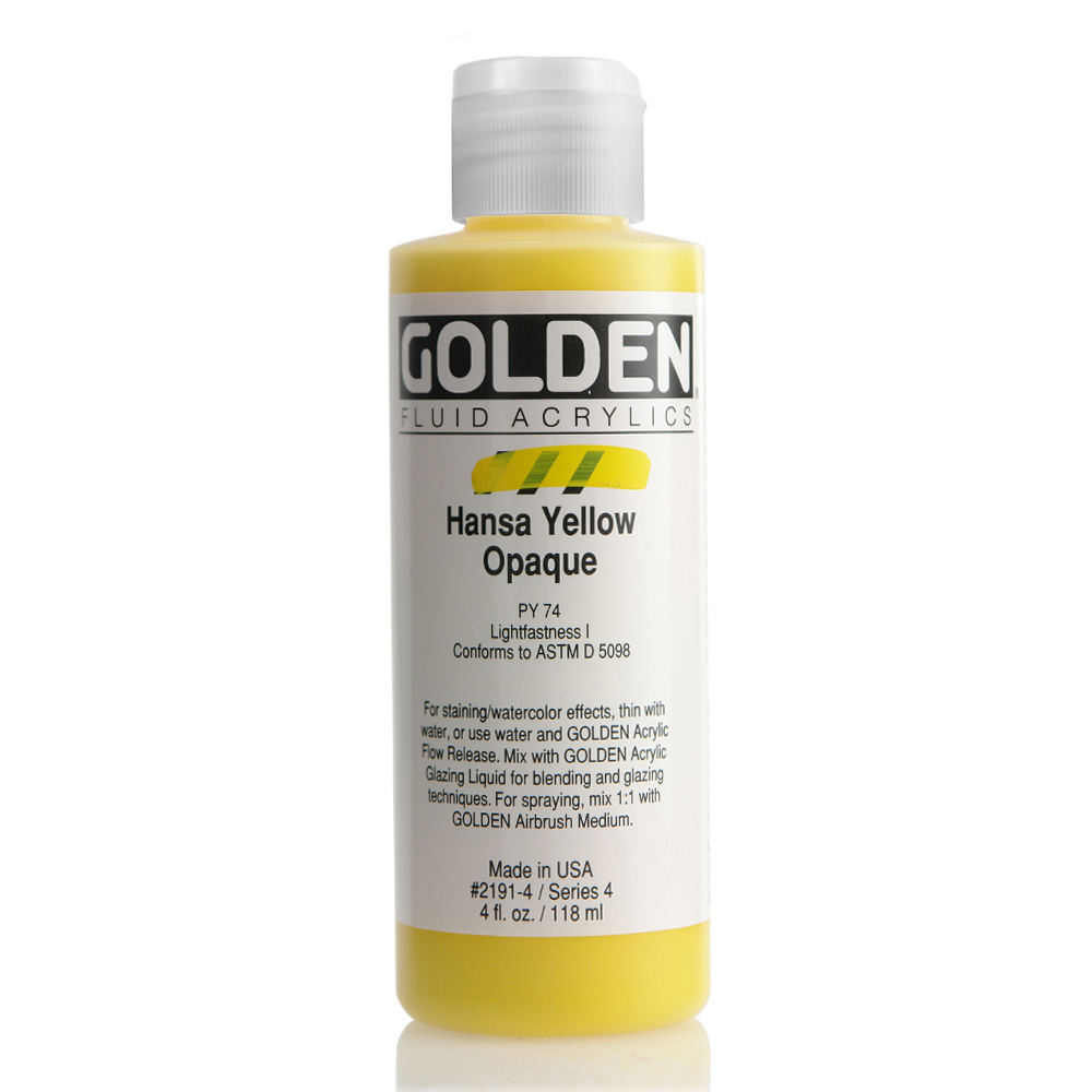 Golden Fluid Acrylic 4 oz Hansa Yellow Opq