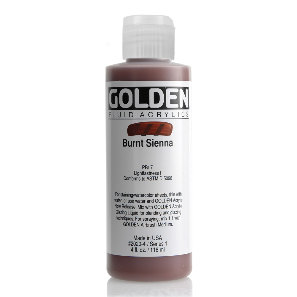 Golden Fluid Acrylic 4 oz Burnt Sienna