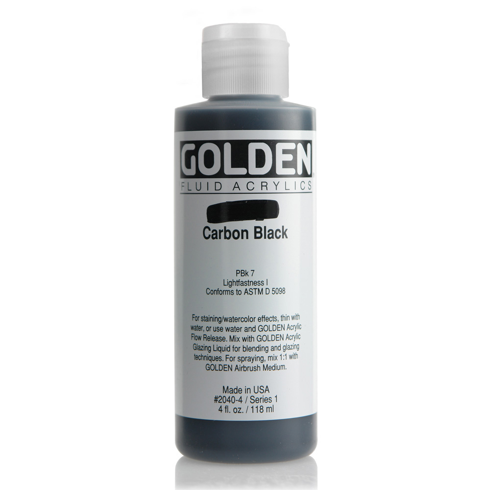 Golden Fluid Acrylic 4 oz Carbon Black