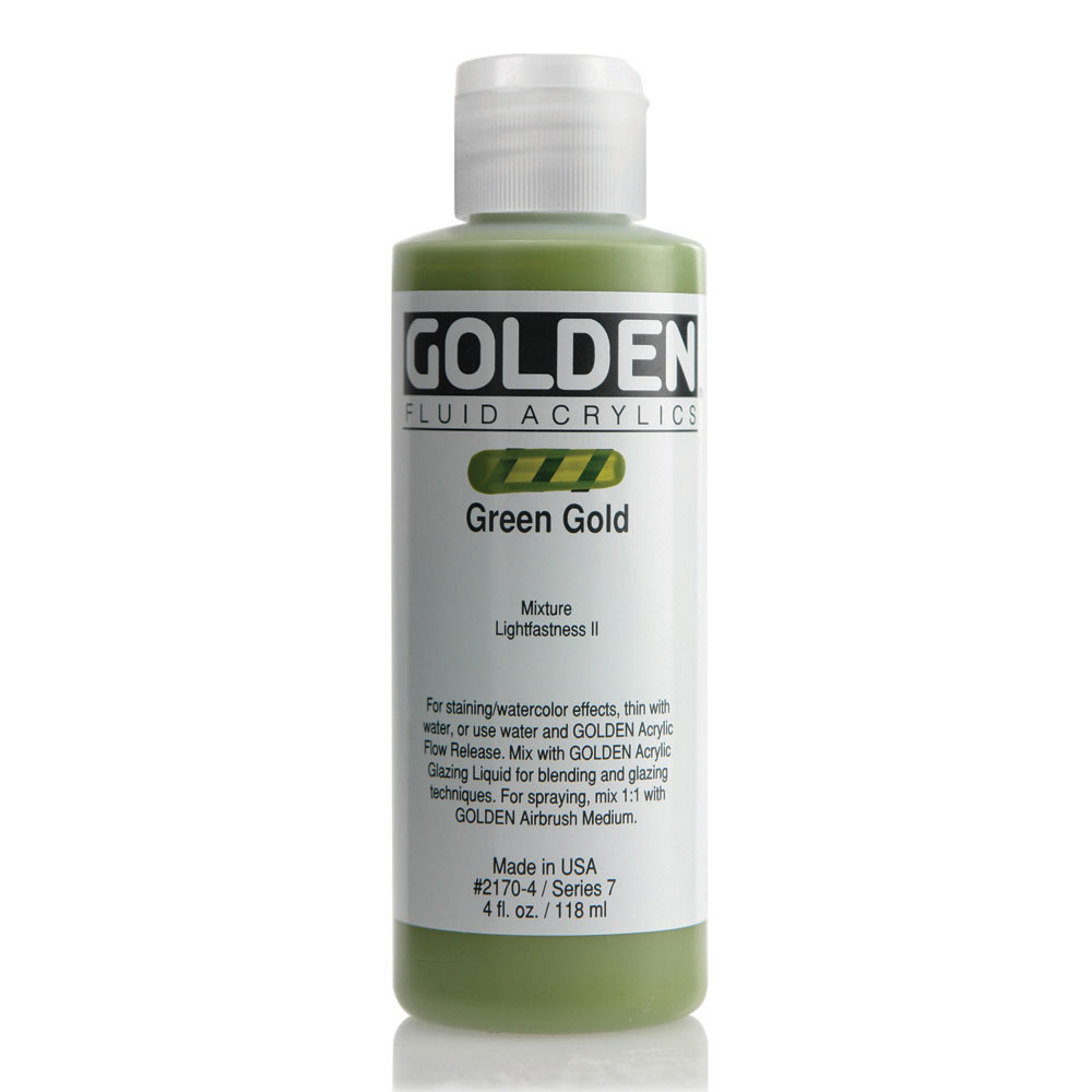 Golden Fluid Acrylic 4 oz Green Gold