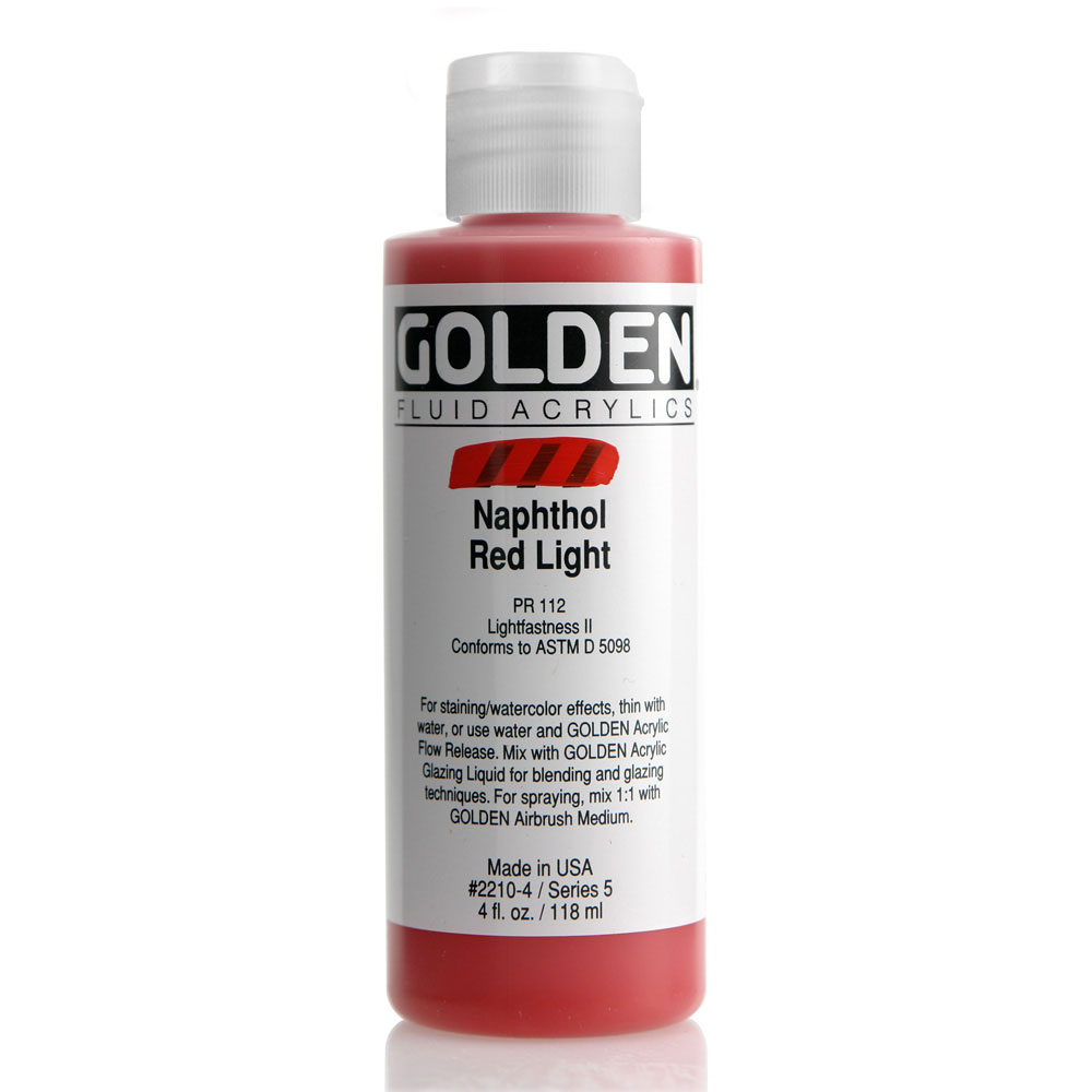 Golden Fluid Acrylic 4 oz Napthol Red Light