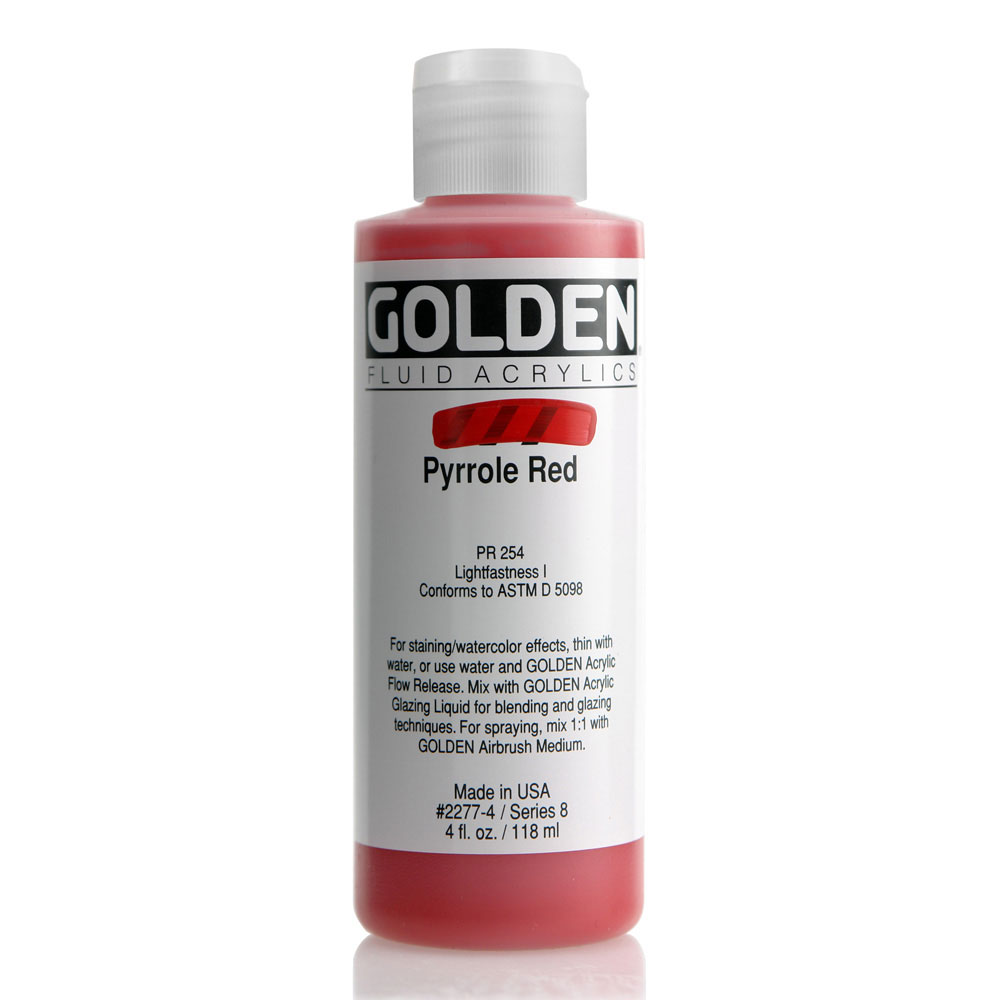 Golden Fluid Acrylic 4 oz Pyrrole Red