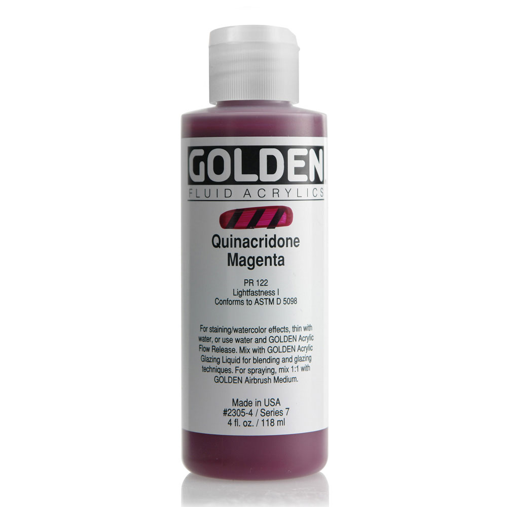 Golden Fluid Acrylic 4 oz Quin Magenta