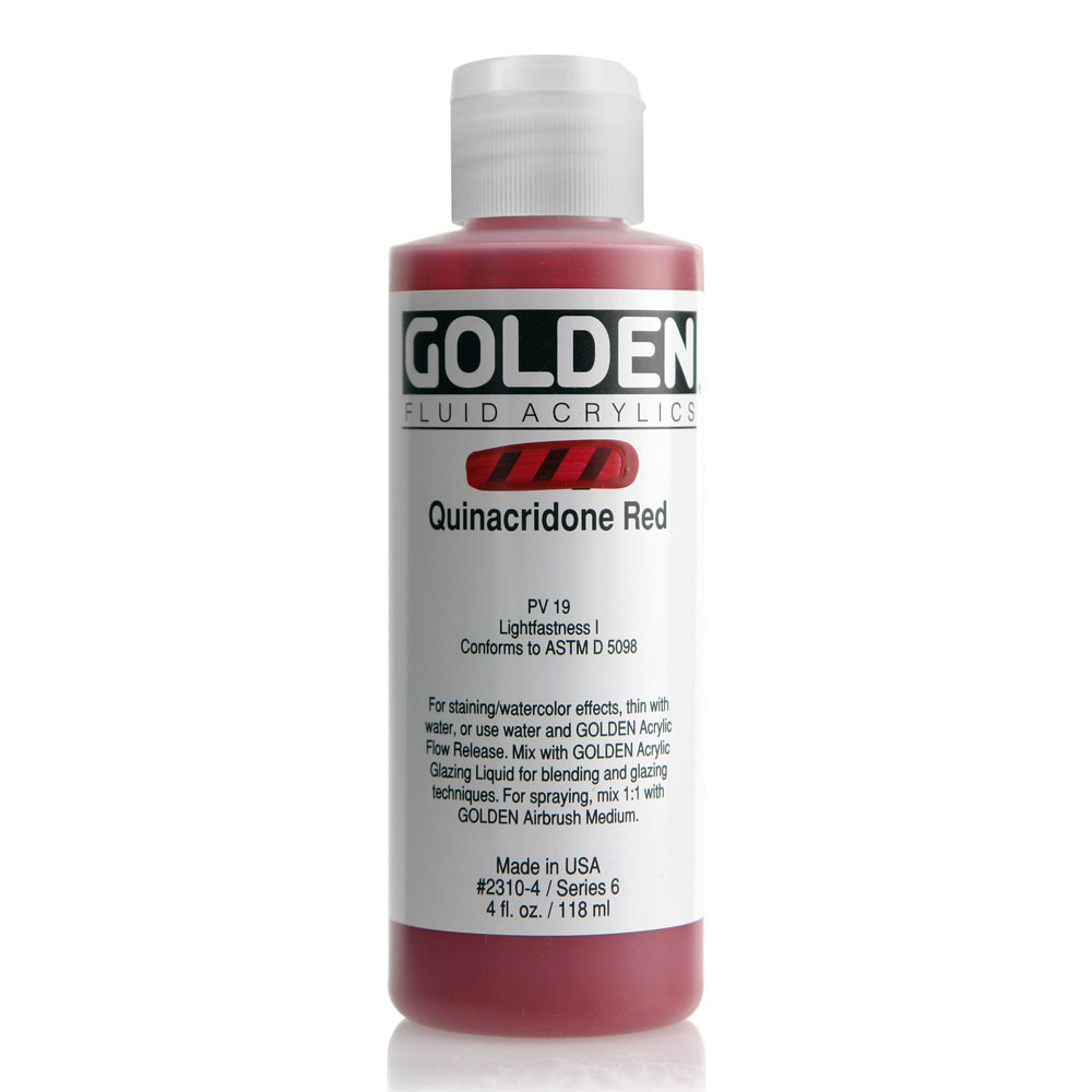 Golden Fluid Acrylic 4 oz Quin Red