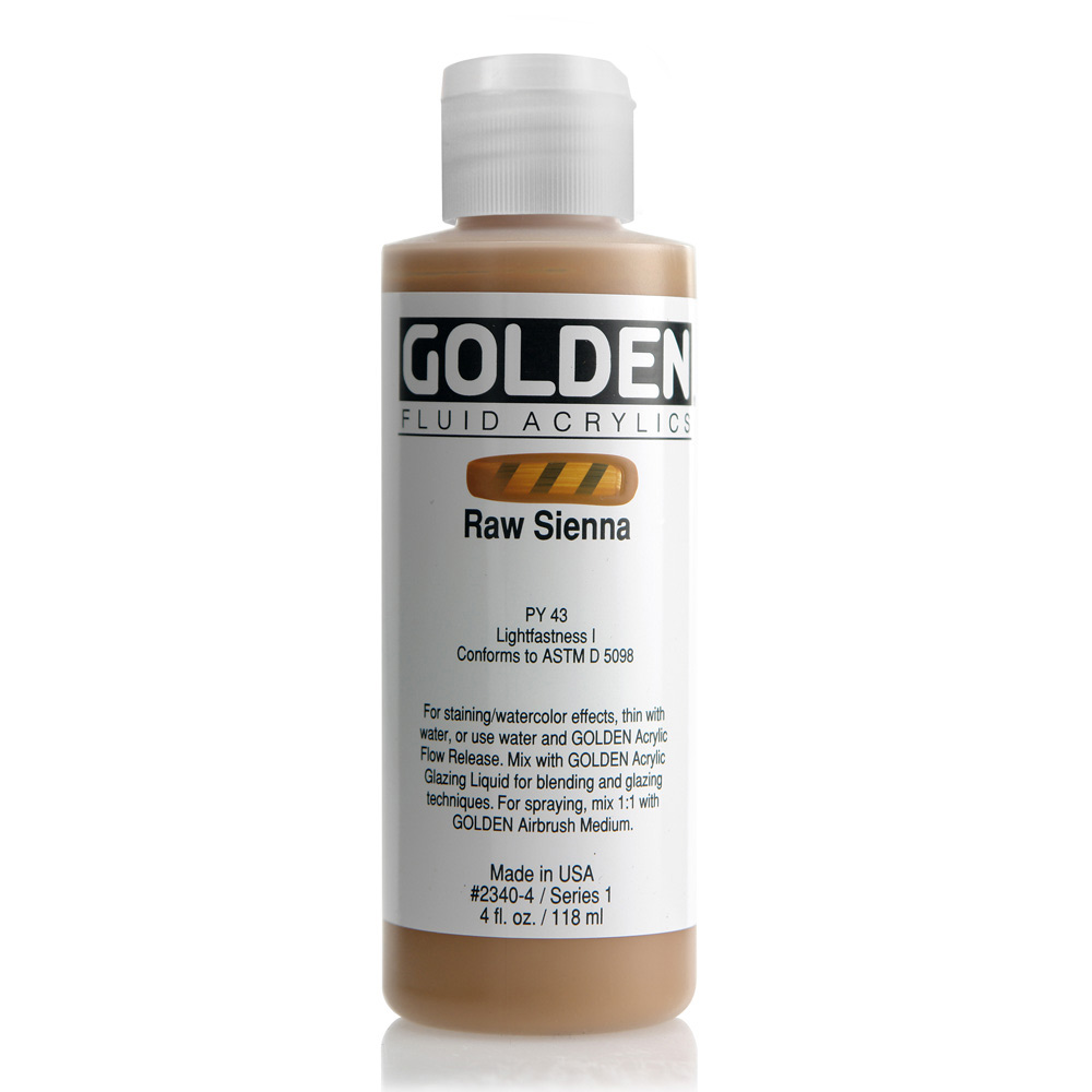 Golden Fluid Acrylic 4 oz Raw Sienna