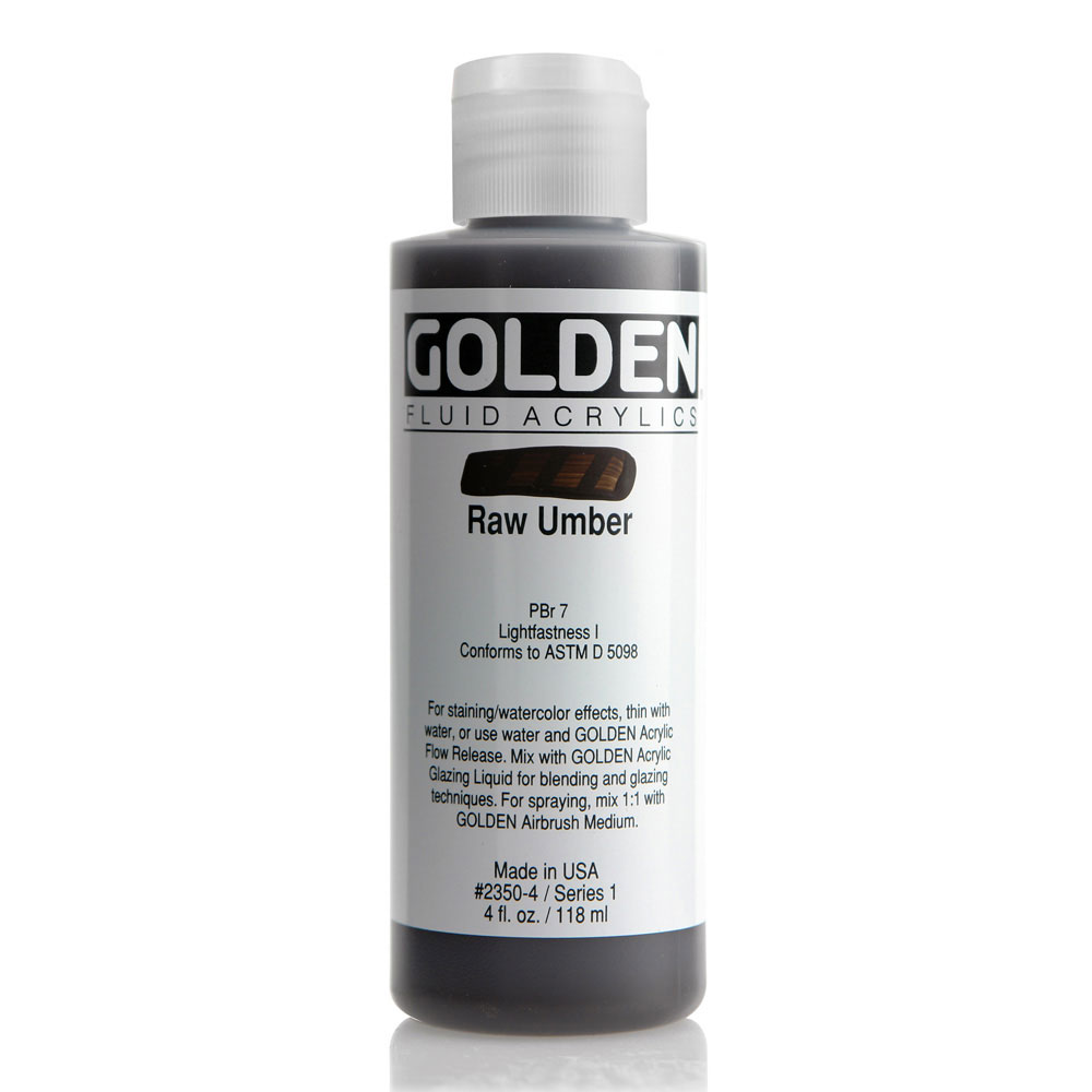 Golden Fluid Acrylic 4 oz Raw Umber