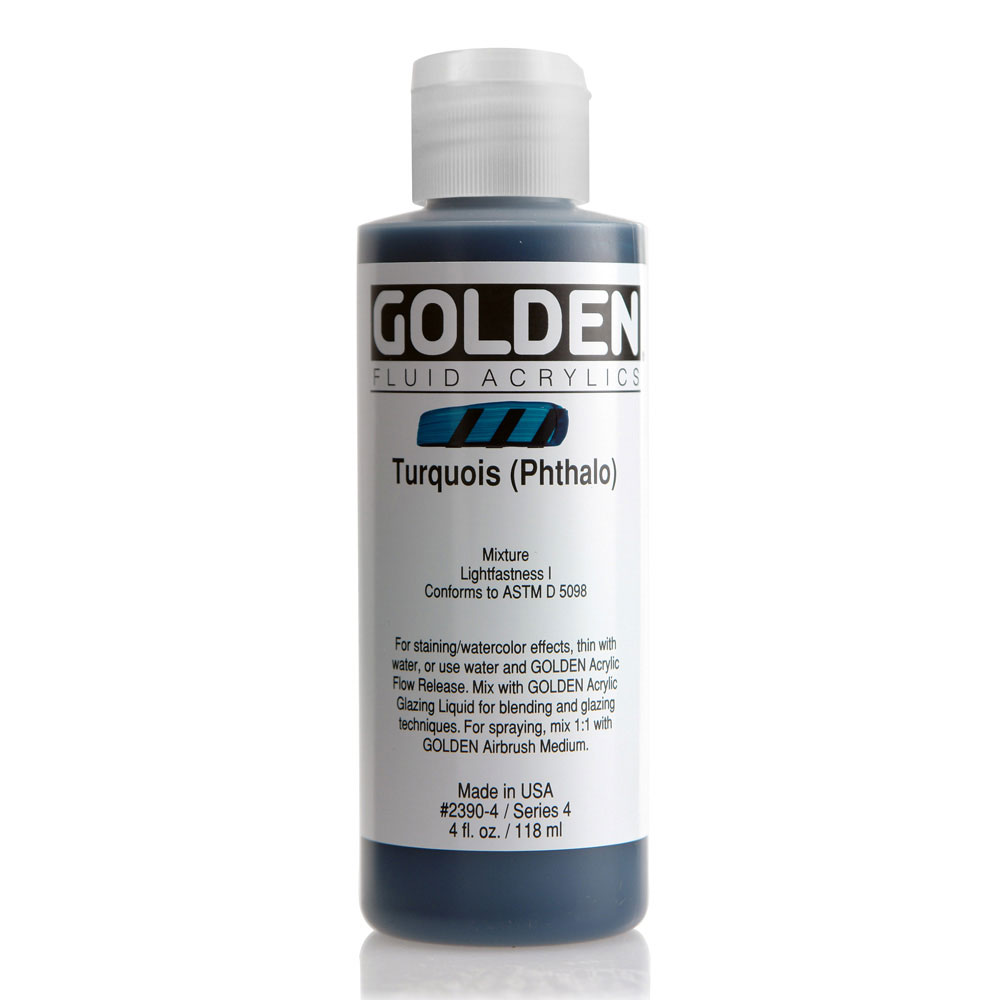 Golden Fluid Acrylic 4 oz Turquoise (Phthalo)