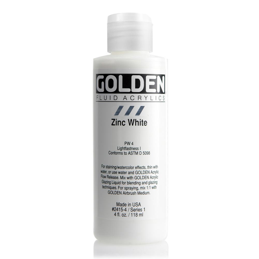 Golden Fluid Acrylic 4 oz Zinc White