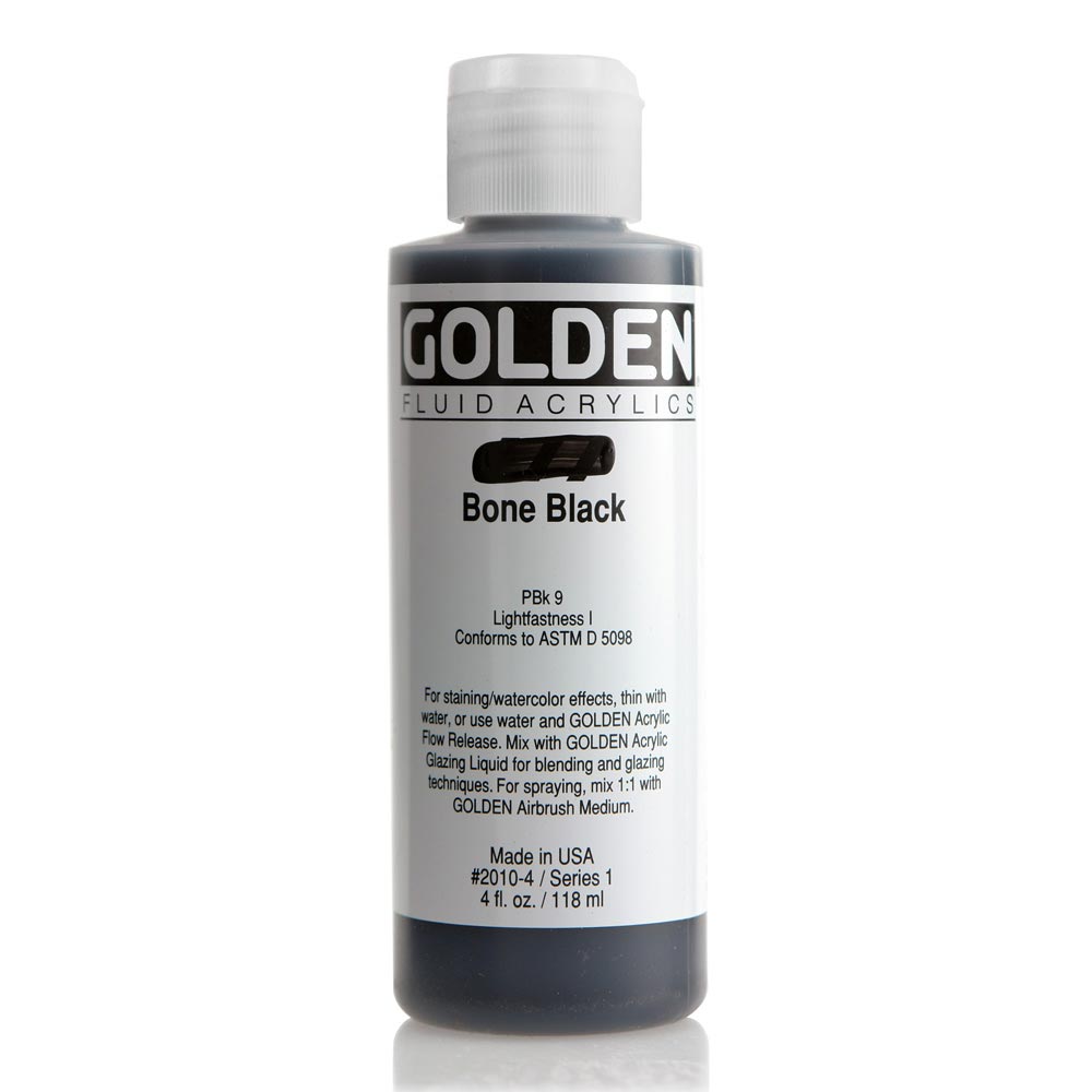 Golden Fluid Acrylic 4 oz Bone Black