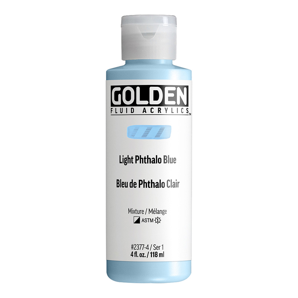 Golden Fluid Acrylic 4 oz Lt Phthalo Blue