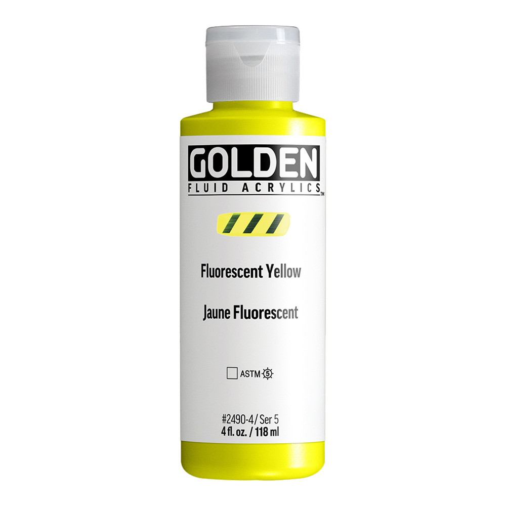 Golden Fluid Acrylic 4 oz Fluorescent Yellow