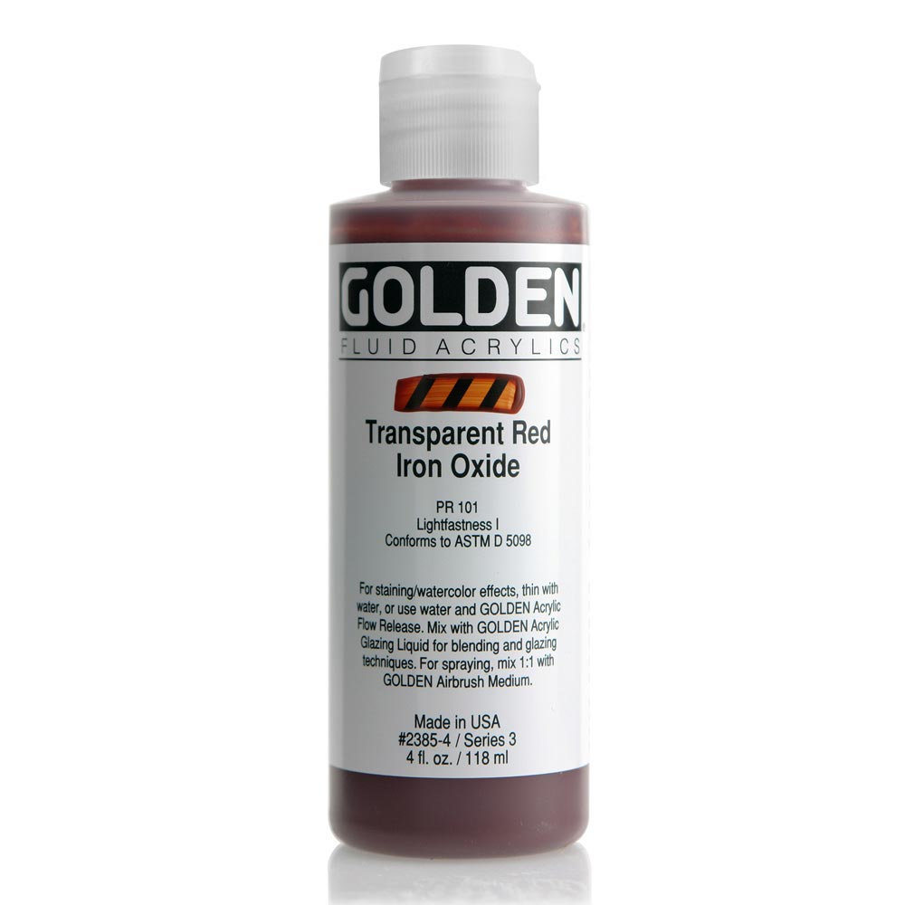 Golden Fluid Acrylic 4 oz Transp Red Iron Ox