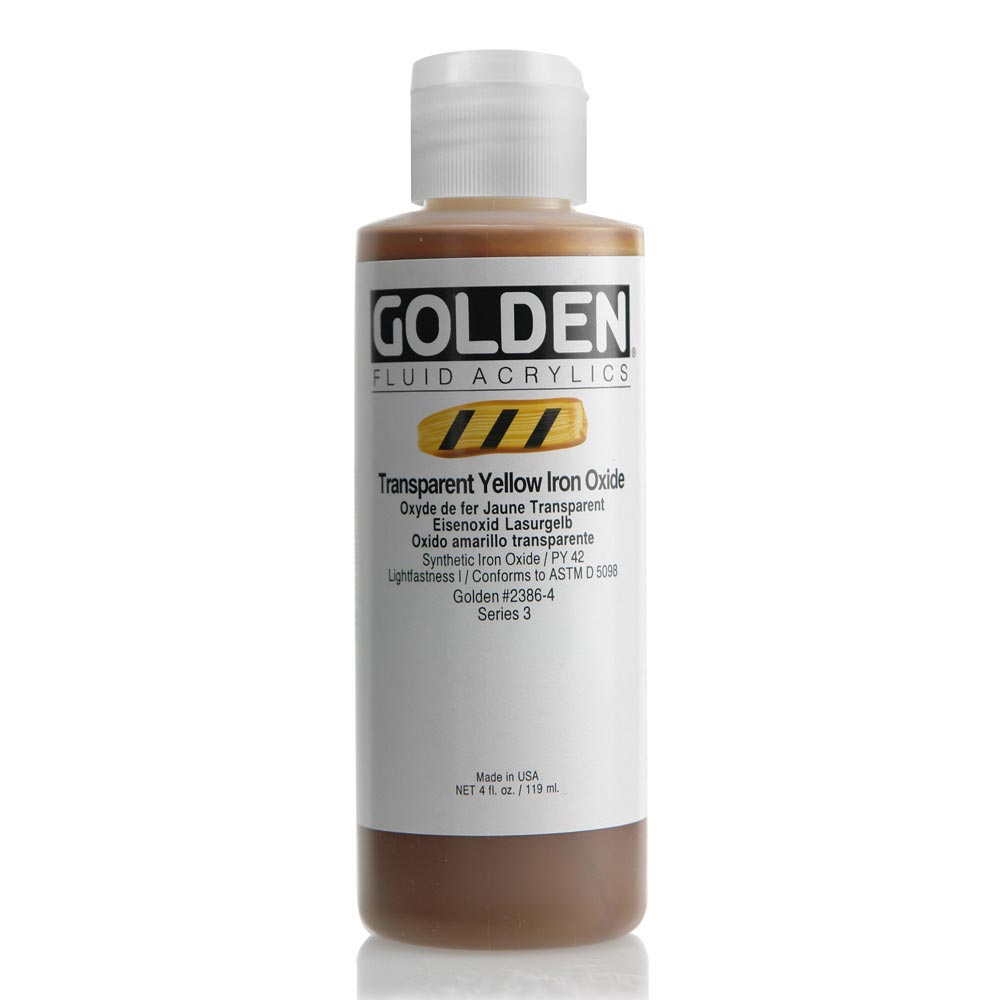 Golden Fluid Acrylic 4 oz Transp Yell Iron Ox