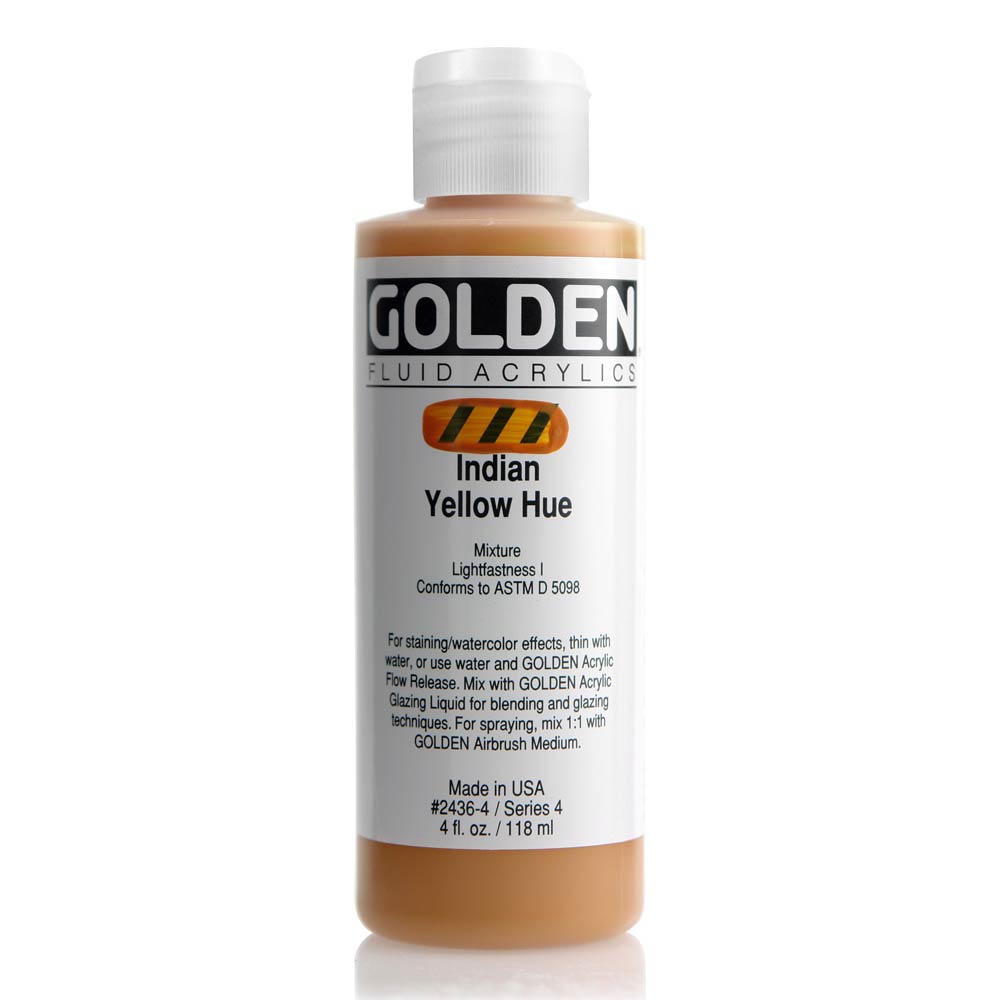Golden Fluid Acrylic 4 oz Indian Yellow Hue