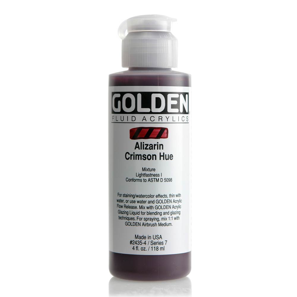 Golden Fluid Acrylic 4 oz Alizarin Crims Hue