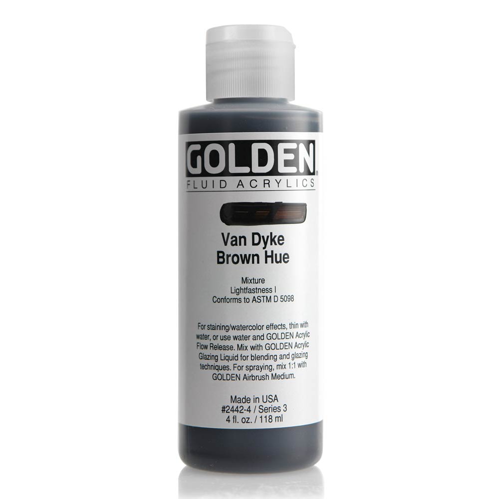 Golden Fluid Acrylic 4 oz Van Dyke Brown