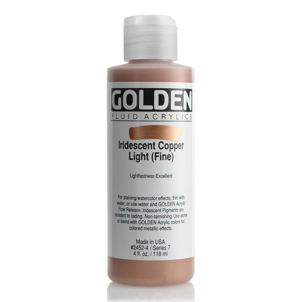 Golden Fluid Acrylic 4 oz Irid Copper Lt Fine