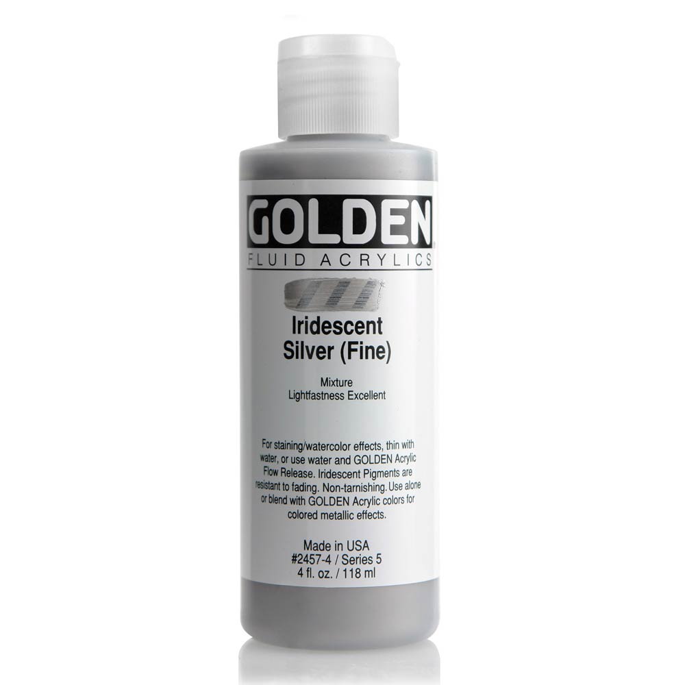 Golden Fluid Acrylic 4 oz Irid Silver Fine