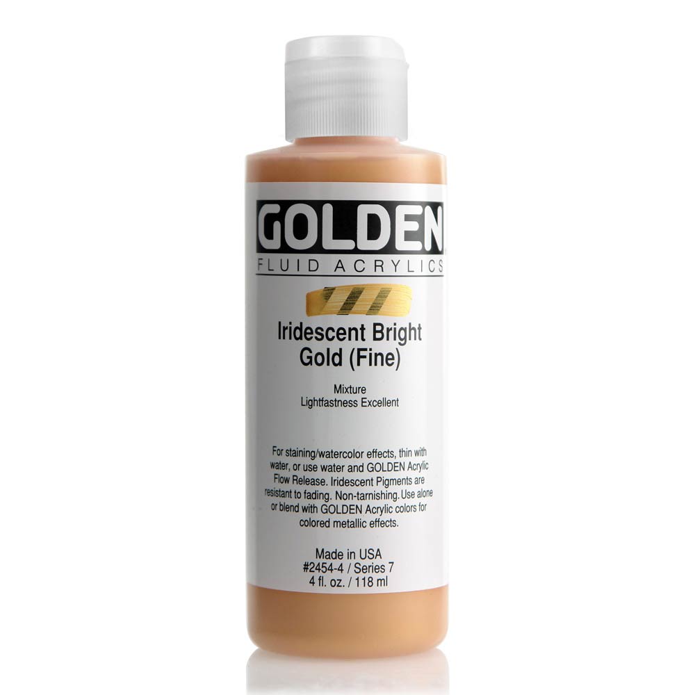 Golden Fluid Acrylic 4 oz Irid Bright Gold Fn